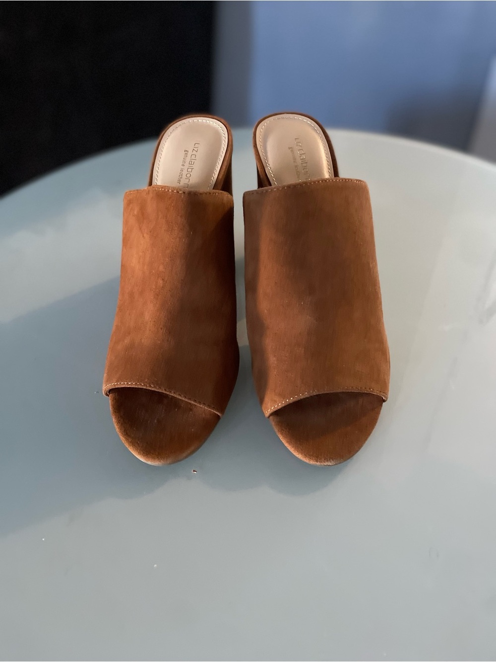 Liz Claiborne Brown Suede Open-Toe Mule